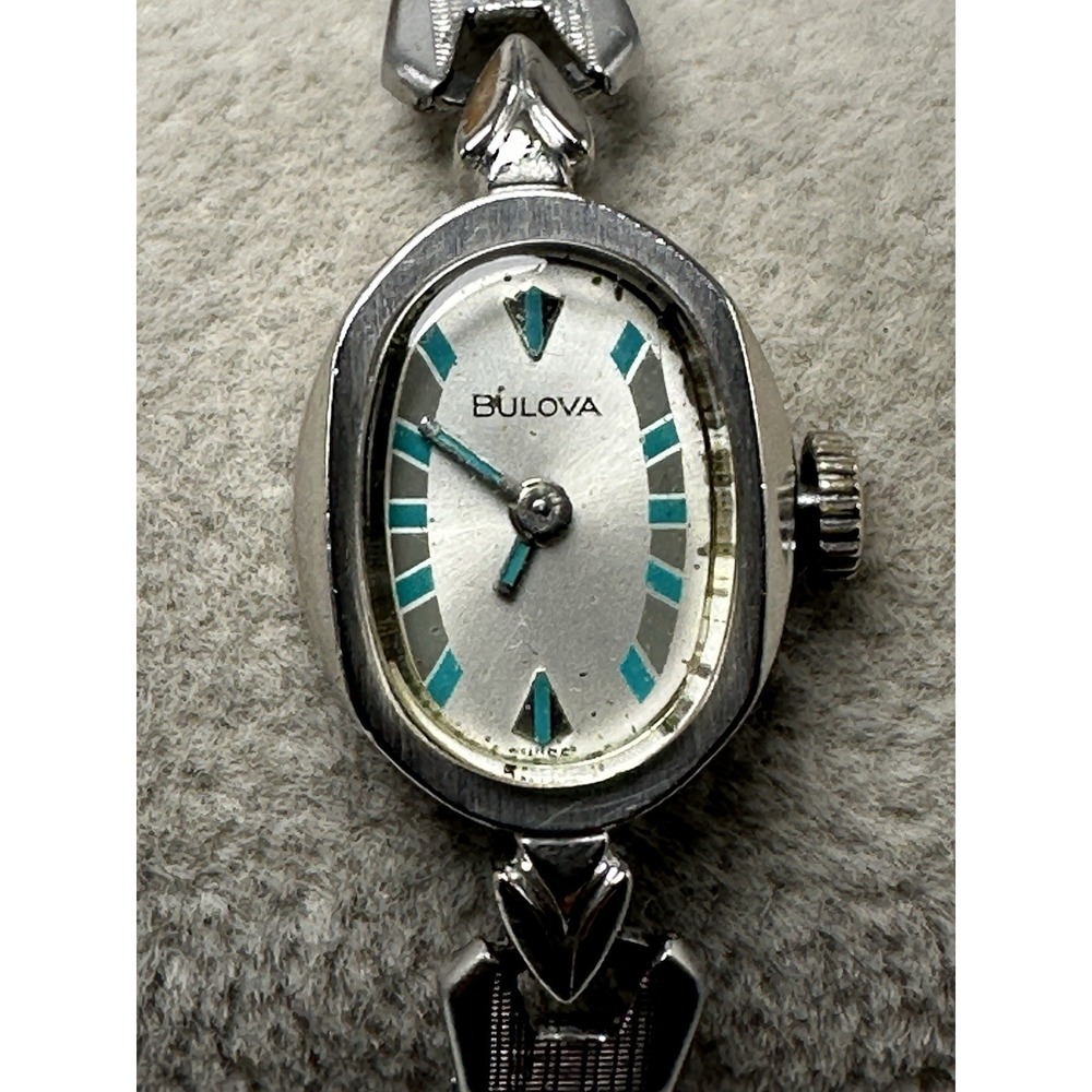 Bulova 1972 N2 Ladies Manual Wind Works Watch 10K‎ Gold Plated 13MM 6.5" P17